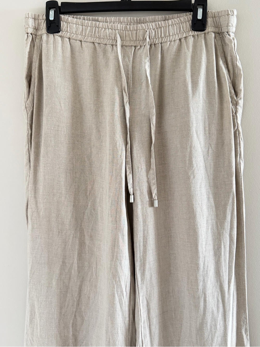 Tommy Bahama 100% Linen Drawstring Wide Leg Pants Womens Small Pull On Beige - Picture 4 of 10